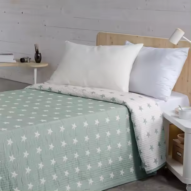 COLCHA CELESTE REVERSIBLE STAR JAVIERLARRAINZAR CAMA DE 90 - 1