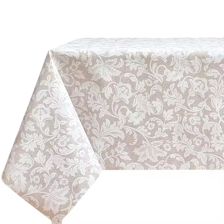 Mantel de tela rectangular, Antimanchas, Fácil de limpiar, Lavable, Impermeable, Ideal para interior y exterior, Flores con blanco - 1