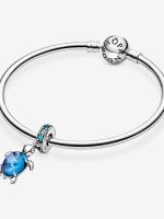 Pandora - Charm Colgante de Tortuga Marina de cristal de Murano - Plata de Lei - details 1