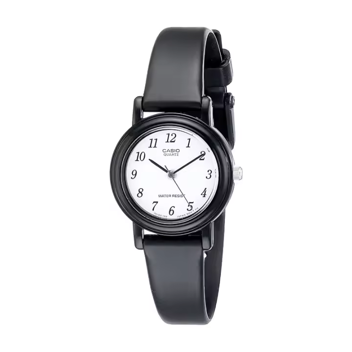 Reloj Casio Analogico Mujer Resina y Caucho Negro 25mm Impemeable 3 atm LQ-139B-1B - 1