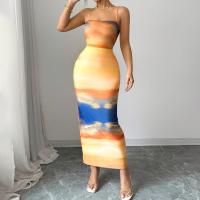 Vestido De Mujer Verano 2025 Sin Mangas Bodycon Midi Con Estampado De Atardecer Vestido De Boda Fiesta Cocktail De Cintura Natural Long Skirt - details 4