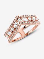 Pandora - Anillo de Doble espoleta with Marquesa brilliant-Baño de Oro Rosa de 14 K - details 2