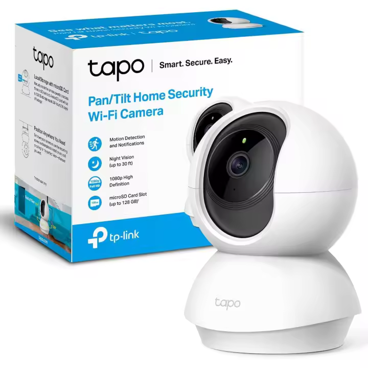 Tp - Link Cámara de Vigilancia Tp-link TAPO C200 Wifi 360° FHD 1080p Visión Nocturna Detección de Movimiento - Compatible con Alexa - 1