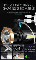 Linterna Portátil LED Super Brillante Recargable Por USB Torcha Exterior Camping Impermeable Con Luz Lateral Lámpara De Trabajo - details 9