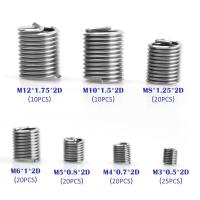 125 Piezas Reparación de Rosca de Alambre de 304 Acero Inoxidable, M3 M4 M5 M6 M8 M10 M12 Helicoil Insertos de Rosca en Espiral, Insertos Roscados, Reparación Insertos de Rosca de Helicoil Tornillo - details 1