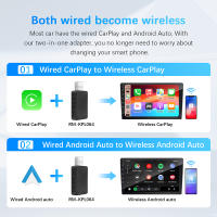 Adaptador 2en1 Inalámbrico Carplay Para Coche Android Auto Dongle Inteligente 2024 5G WIFI Compatible Con Volvo Benz Audi Kia Hyundai VW Mazda Cadillac - details 6