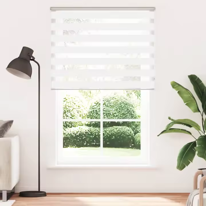 Estor cebra blanco 145x200 cm tejido ancho 140,9 cm poliéster - 1