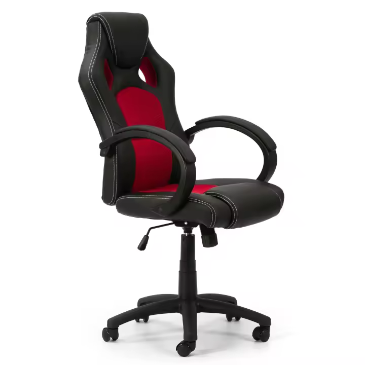 Sillón de Oficina VS Venta-Stock Hamilton Ajustable en Altura y Peso con Tapizado en Piel Sintética y Tela de Rejilla en Negro, Rojo o Azul - 1
