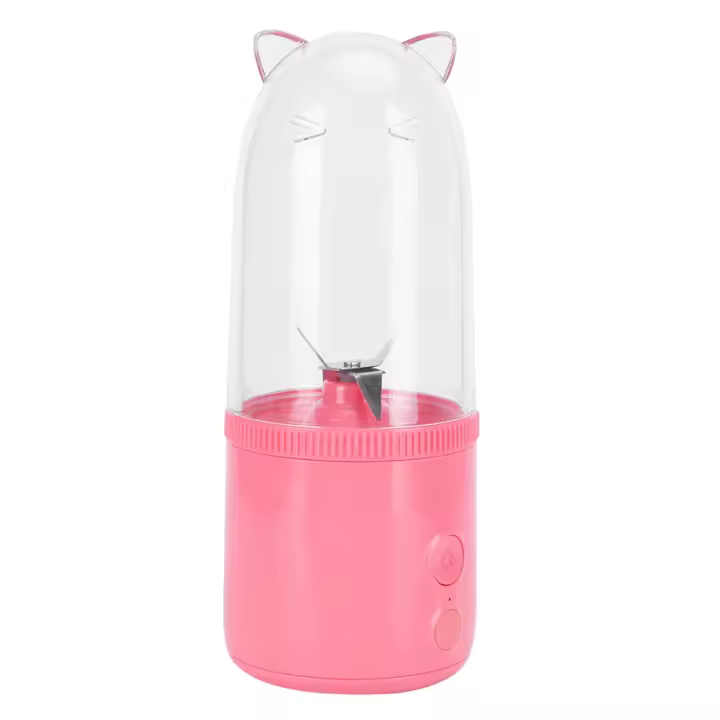 Licuadora pequeña portátil de 500ML, exprimidor de frutas Eléctrico recargable por USB, Taza de 4 placas, Actualización Rosa - 1