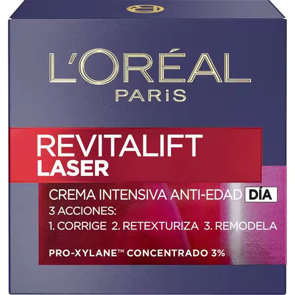 L'OREAL Revitalift Laser X3 crema intensiva anti-edad día con ácido Hialurónico tarro 50 ml para todo tipo de piel - 1