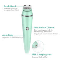 Cepillo de limpieza Facial eléctrico 4 en 1, herramienta de limpieza Facial recargable, impermeable, giratorio, limpiador de poros, máquina de piel Facial - details 6
