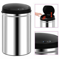vidaXL Cubo de Basura con Sensor Automático 30 L Acero Inoxidable Papelera Color Plateado,  Negro, y mas - details 0