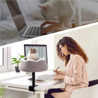 Cama Elevada para Gatos con Soporte Ajustable y Anclaje a Mesa – Cuna Suspendida Ultra Suave con Forro Cálido, Altura Regulable, Ahorra Espacio, Ideal para Gatos que Aman Dormir en Alto y Vigilarlo Todo - details 5