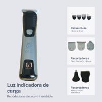 Maquinilla Cortapelo Profesional para Hombre, 12 en 1 Inalámbrica con Pantalla LCD, Recargable, Maquinilla de Acero Inoxidable, Kit Completo para Barbería, Peluquería, Incluye Peines, Lubricante y Cepillo de Limpieza al mejor precio - Extrahouse - details 1