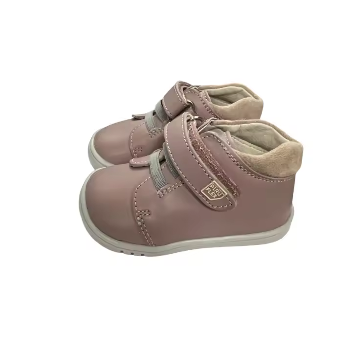Bota infantil respetuosa de piel rosa palo de PIRUFLEX - 1