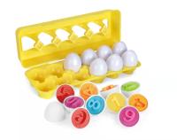 12Pcs Juego de huevos Plástica, Juguetes Niños 2 años, Puzzle Juegos de huevos colores Clasificación Juegos, Educativos Geométricos para Niños y Niños 1 2 3 años - details 2