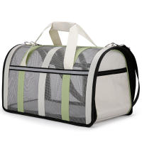 Los gatos salen nueva bolsa portátil para gatos, bolsa portátil para mascotas, bolsa plegable de poliéster suave para gatos, azul neblina y gris - 48*27*27cm - details 4