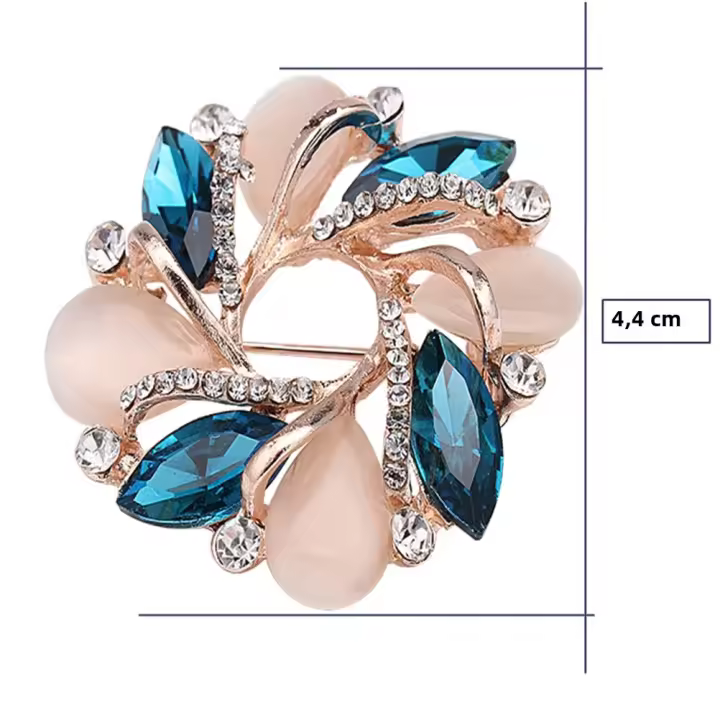 Broche De Moda Para Mujer Bauhinia Con Cristal Y Flores Opal Accesorio Para Bufandas Y Ropa Tipo De Broche De Pin - 1