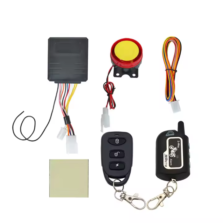 Alarma Antirrobo Para Motocicleta 2 Modos Inicio Remoto 12v Seguridad Para Bicicleta Eléctrica Scooter Moto Protección Contra Robos Con Luz Alarmante Y Mute - 1