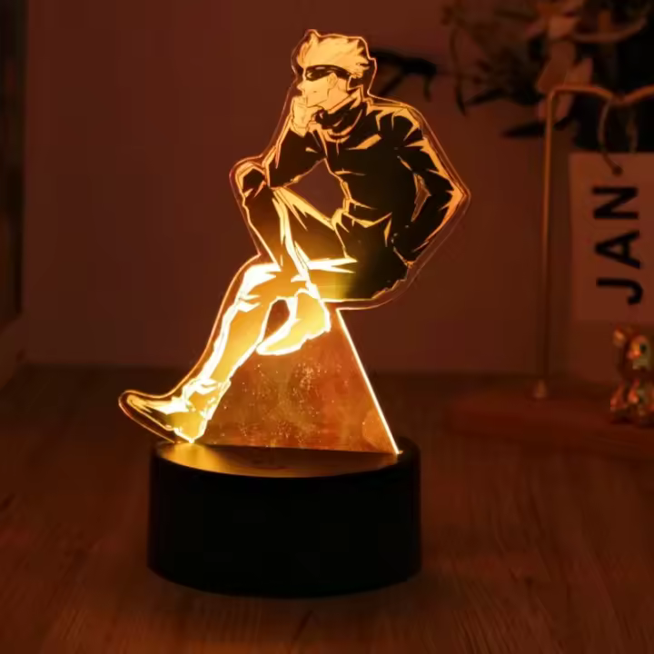Lámpara De Noche LED 3D Anime Figuras Jujutsu Kaisen Acrílico RGB Toque Inteligente 7 Colores Luz De Decoración Para Dormitorio Regalos - 1