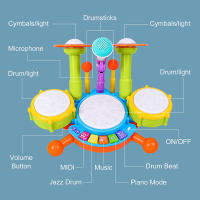 Juego de Instrumentos Musicales para Bebés y Niños Pequeños Set de Tambores para Bebés Actividades de Aprendizaje con Micrófono para Niñas Regalos Educativos - details 5