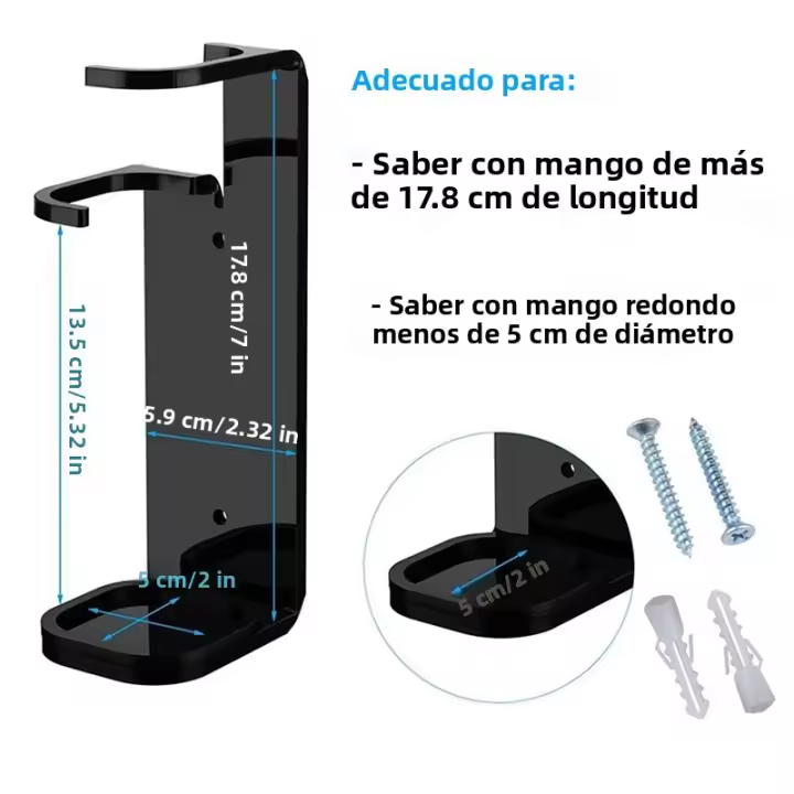 Soporte De Acrylic Para Espada Luz Transparente 1pc Organizador Simple Para Exposición En Sala De Estar Y Restaurantes Montaje En Pared Incluye Tornillos - 1