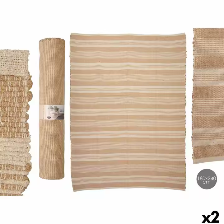 Alfombra NO.03 Blanco Marrón 180 x 240 cm (2 Unidades) - 1