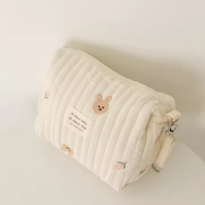 New Mommy Bag Cute Print Embroidery Mommy Bag Zipper Newborn Baby Diaper Bag Nappy Pouch Travel Stroller Storage Bags - 1