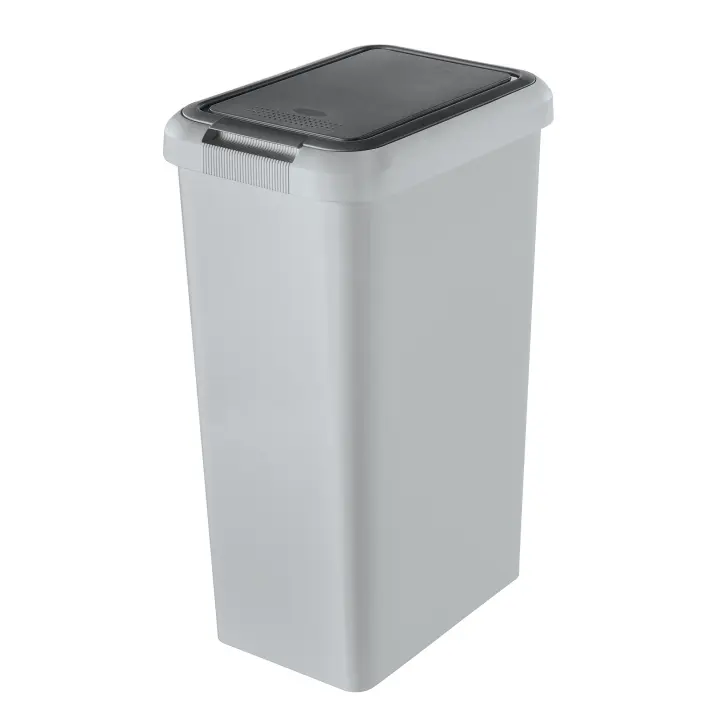 Tontarelli Cubo de Basura TOUCH & LIFT 45L Gris - Fácil de Usar - 1