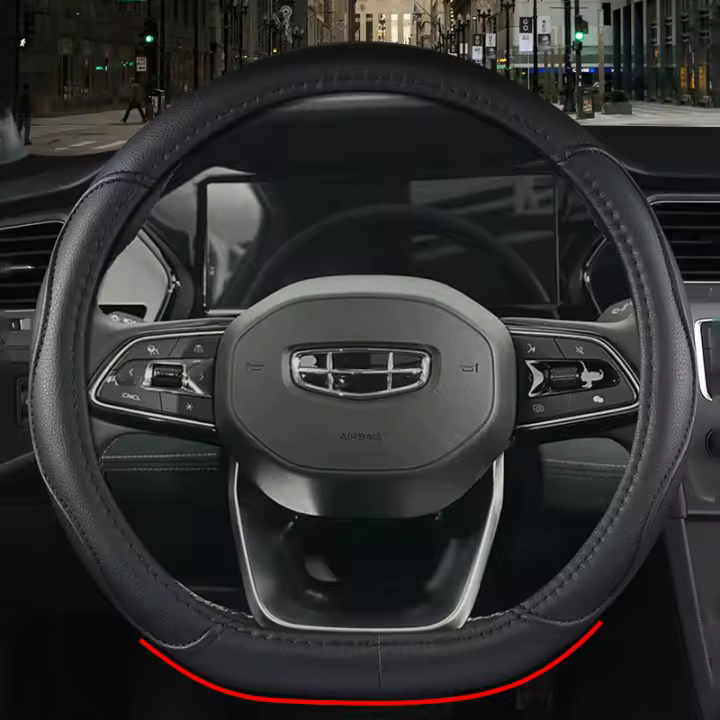 Funda Para Volante De Coche D Tipo Ajustable Para Geely Monjaro 2021-2024 Tamaño 37-38CM Cubierta De Volante Compatible Con Geely Monjaro - 1