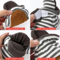 Botines De Primer Pasos Para Bebés Niños Y Niñas Con Estampado De Rayas Algodón Cómodo Antideslizante Calientes Para Recién Nacidos - details 8