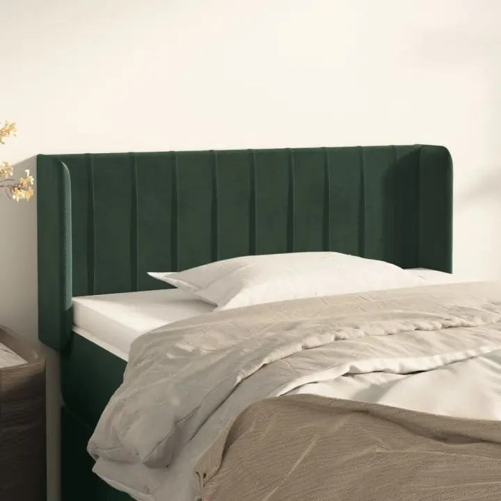vidaXL Cabecero de terciopelo verde oscuro 93x16x78/88 cm - 1