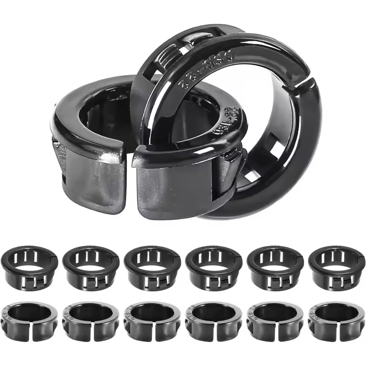 Qrity 20 PCS Grommets, Ojales de buje a presión de cable, Tapones de agujero de cable de 10mm, Ojales de cable de nylon para proteger los cables - 1