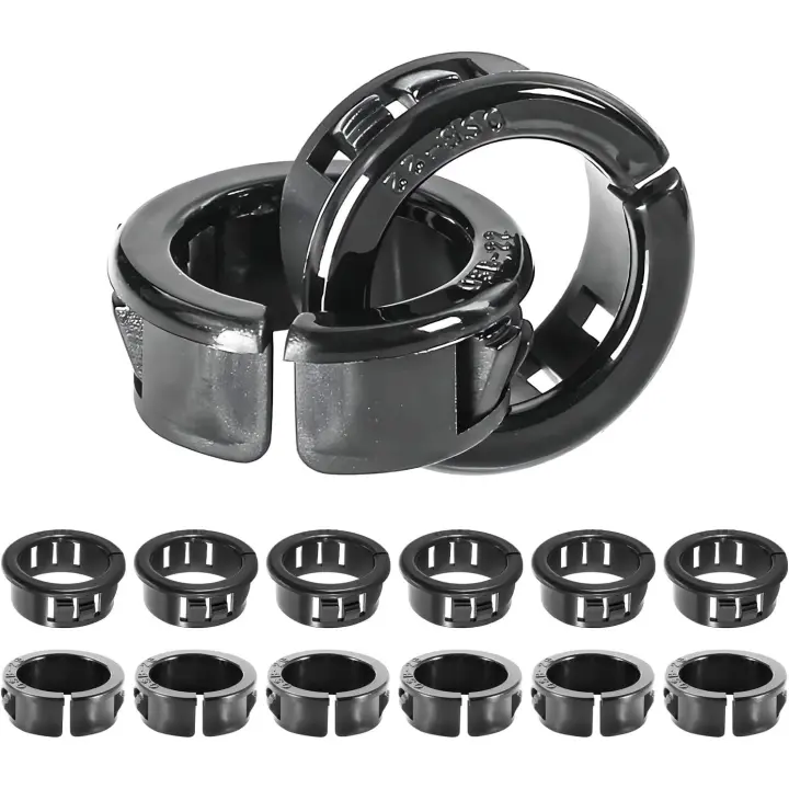 Ojales Qrity de 20 piezas, ojales de casquillo a presión para cables, tapones de orificio a presión para cables de 10 mm, ojales de nailon para proteger cables - 1
