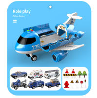 Gran Modelo De Avión Con Luces Y Luz De Inercia Coche Policial Para Niños Almacenamiento De Pasajeros Avión De Simulación Para Niños Juguetes Multifuncionales De Plástico ABS - details 16