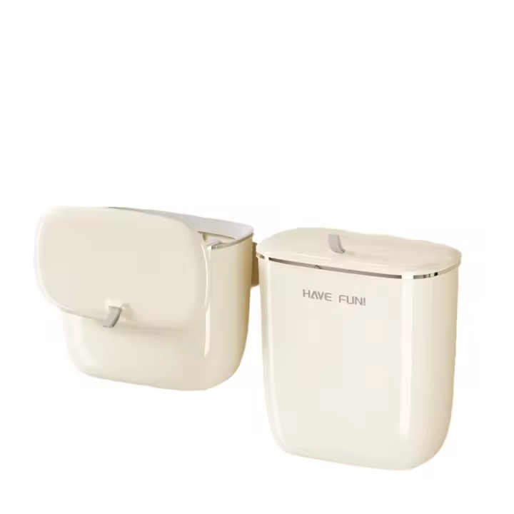 Bandeja De Cocina Caliente 13L Baño Con Cierre Colgante De Pared Recipiente De Basura De Gran Capacidad Plástico Sin Químicos Peligrosos - 1