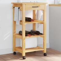 vidaXL Carrito de cocina MONZA madera maciza de pino 48x40x90 cm en color Blanco/Marrón - details 1