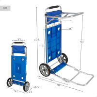 Carro de playa plegable Aktive convertible en mesa 2 en 1, medidas 50x78,5x105cm, Peso máx 30kg.Fácil de guardar y transportar. - details 3