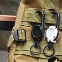 Llavero retráctil con mosquetón para porta credenciales, carrete resistente con clip para cinturón con mosquetón multiherramienta - details 1