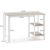 VS Venta-Stock Mesa de Escritorio Colón con Estantes Estilo Industrial 110x55x76 Cm - details 0