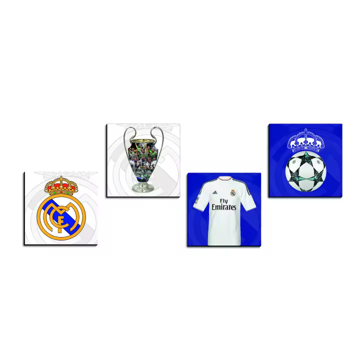 Cuadros Juvenil Decographics Real Madrid 20x20 Cm Pack 4 - Medidas Personalizables - 1