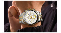 Reloj De Cuarzo Para Hombre REWARD En Acero Inoxidable Dorado Deportivo Resistente Al Agua Con Cronógrafo Y Calendario Completo - details 13