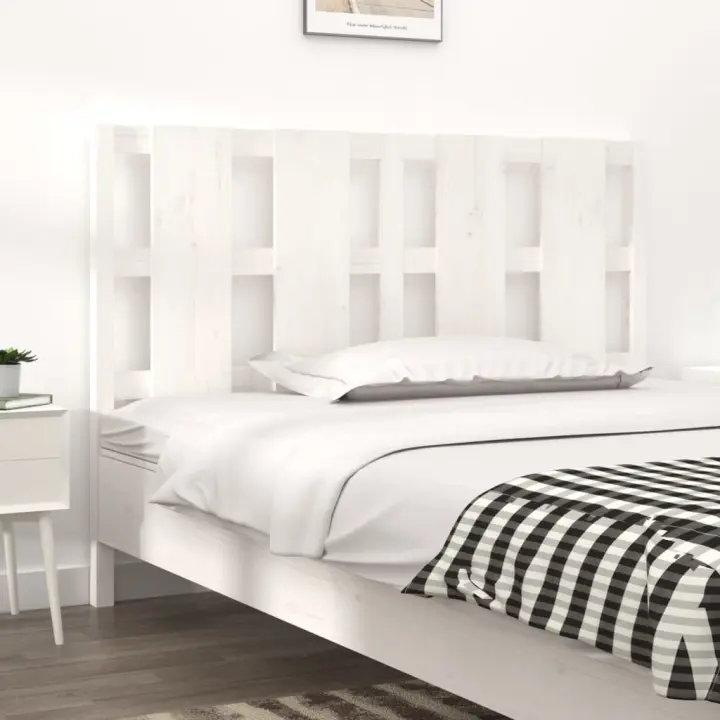 vidaXL Cabecero de cama madera maciza de pino blanco 145,5x4x100 cm - 1
