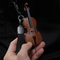 Llavero De Cuero Creativo Con Violín Y Cello Para Amantes De La Música Llavero De Instrumentos Musicales Miniatura Colgante De Violín Europeo - details 5
