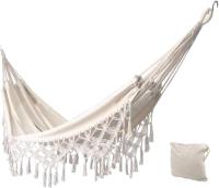 Soft cotton garden hammock with backpack, ideal for garden, porch, travel, camping - details 2