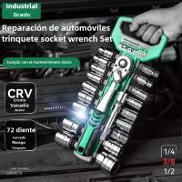 Juego De Llaves De Escalonilla CRV Para Automóvil Herramienta De Mechañica 1/4" 3/8" 1/2" Juego De Herramientas De Bricolaje Para Garage - details 4