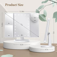 Espejo De Maquillaje Con Iluminación Inteligente Y Táctil Triple Pila Estándar De Escritorio LED Para Amplificar El Brillo - details 4