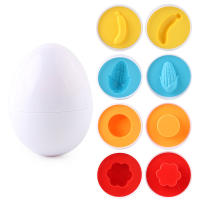 Juguetes Educativos Montessori Para Niños 4pcs Juego De Aprendizaje Temprano De Colores Formas Y Vehículos Verduras Juguetes Inteligentes De a Matched Egg - details 8
