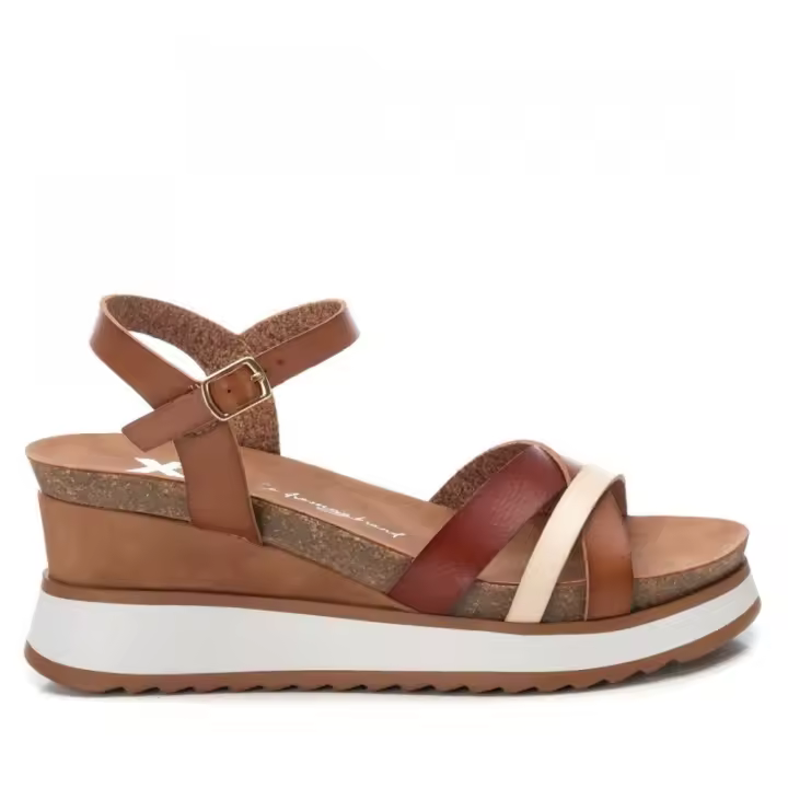 Sandalias plataforma mujer XTI BASIC 142748 SANDALIA CUÑA PALA TIRAS CRUZADAS TAUPE 32297 24V - 1