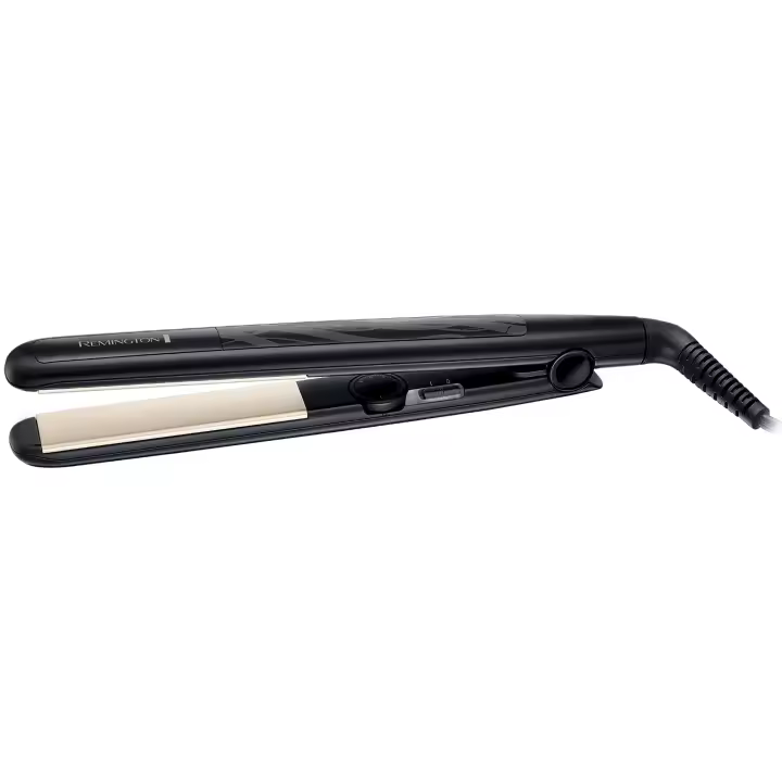 Remington Plancha de pelo Style Edition -  Set de Regalo, Cerámica, Incluye Estuche y Accesorios, Plachas Flotantes Estrechas de 110 mm, Negro - S3505GP - 1